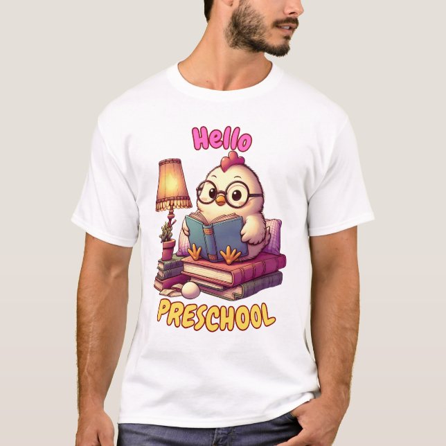 Hallo Preschool Student Funny Teacher T-Shirt (Vorderseite)