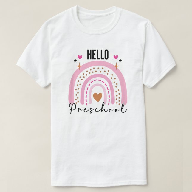Hallo Preschool | Zurück zur Vorschule T-Shirt (Design vorne)