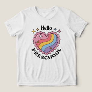 Hallo Preschool Zurück zur Vorschule Tri-Blend Shirt