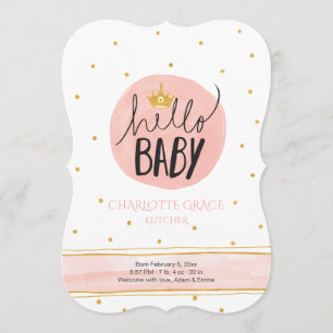 Hallo Prinzessin Birth Ankündigung