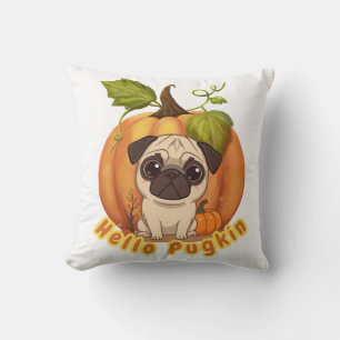 Hallo Pugkin Niedliches Halloween Mops Pumpkin D Kissen
