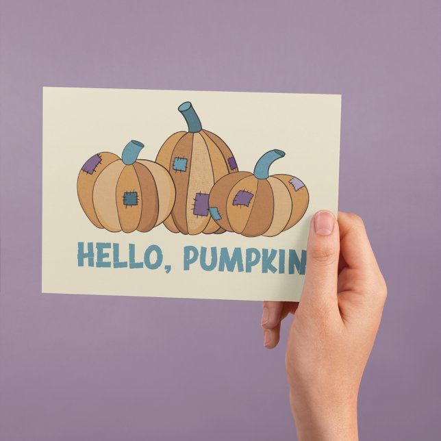 Hallo, Pumpkin Blank Herbst Pumpkins Postkarte (Von Creator hochgeladen)