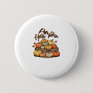 Hallo, Pumpkin Design Classic T - Shirt.png Button