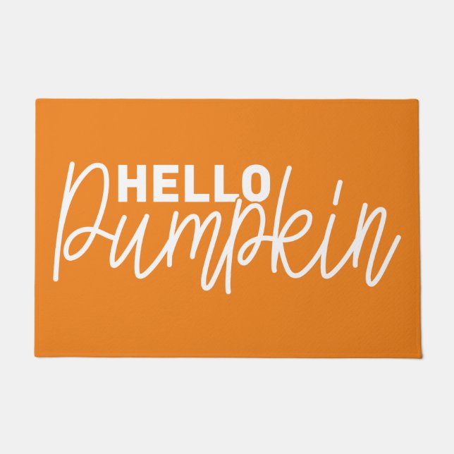Hallo Pumpkin Door Mat Fußmatte (Vorderseite)