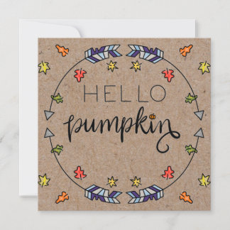 Hallo Pumpkin Fall Grußkarte Karte