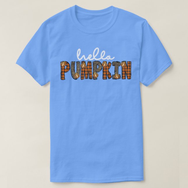 Hallo Pumpkin glücklich Halloween Erntedank Fall M T-Shirt (Design vorne)