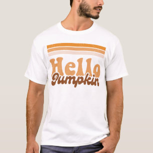 Hallo Pumpkin Halloween Groovy Fall Saison T-Shirt