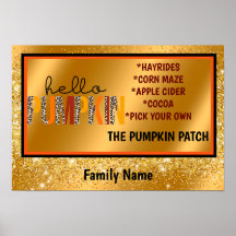 Hallo Pumpkin Herbst Autumn Text und Farbe anpasse