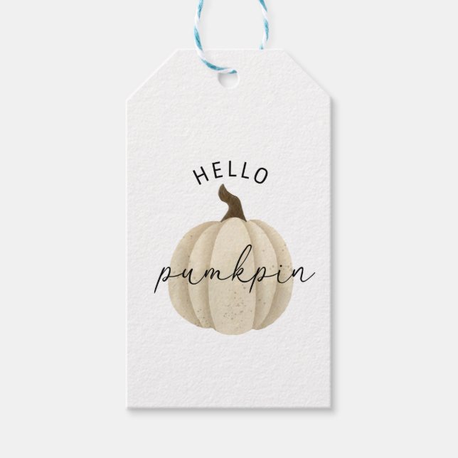 Hallo Pumpkin - Herbst Geschenkanhänger (Vorderseite)