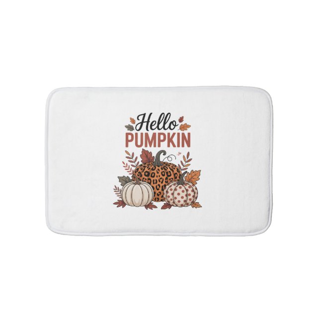 Hallo Pumpkin Herbst Herbst Badematte (Vorderseite)
