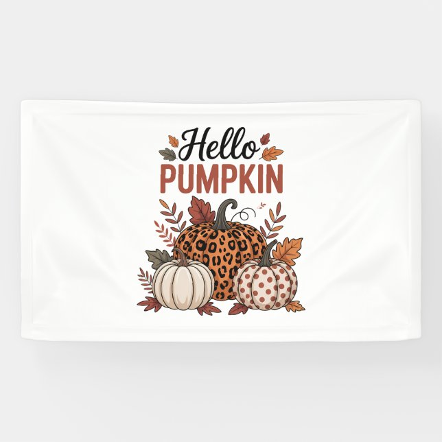 Hallo Pumpkin Herbst Herbst Banner (Horizontal)