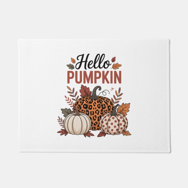 Hallo Pumpkin Herbst Herbst Fußmatte (Vorderseite)