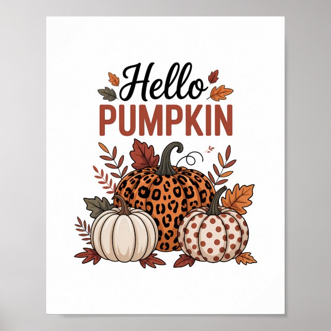 Hallo Pumpkin Herbst Herbst Poster (Vorne)