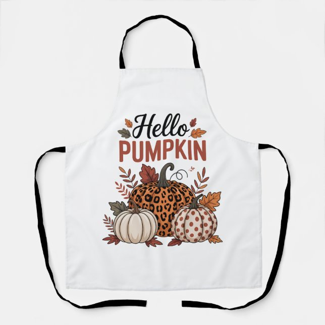 Hallo Pumpkin Herbst Herbst Schürze (Vorderseite)