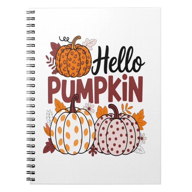 Hallo Pumpkin Png, Fall Vibes Notizblock (Vorderseite)
