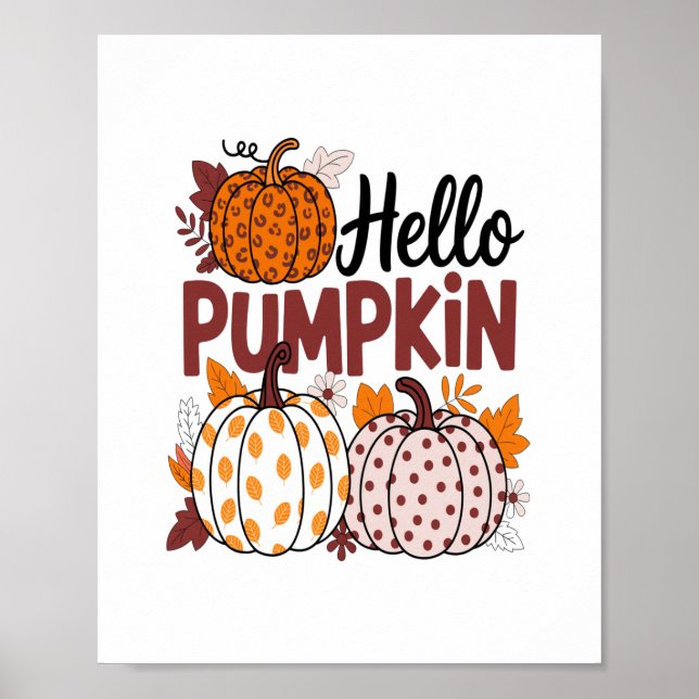 Hallo Pumpkin Png, Fall Vibes Poster (Vorne)