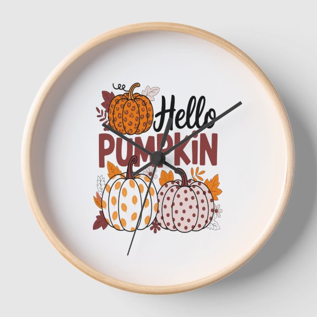 Hallo Pumpkin Png, Fall Vibes Uhr (Vorderseite)