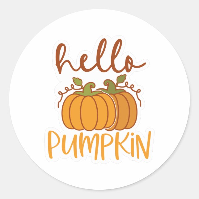 Hallo Pumpkin Runder Aufkleber (Vorderseite)