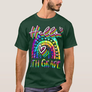 Hallo Rainbow Gefärbte Krawatte 5. Klasse Zurück z T-Shirt