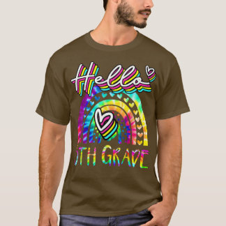 Hallo Rainbow Gefärbte Krawatte 5. Klasse Zurück z T-Shirt