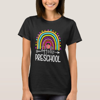 Hallo Rainbow-Lehrer im Vorschulalter Kinder zurüc T-Shirt