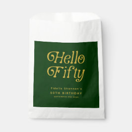 Hallo Retro Green und Gold 50. Geburtstagsparty Geschenktütchen