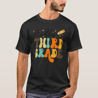 Hallo Retro-Lehrer der 3. Klasse Zurück zur Schule T-Shirt