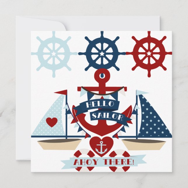 Hallo Sailor Anchor Segelboot Design (Vorderseite)