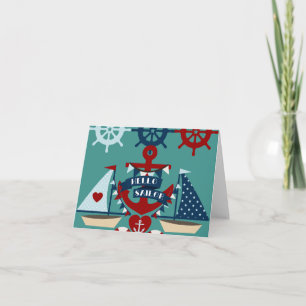 Hallo Sailor Anchor Segelboot Design Karte