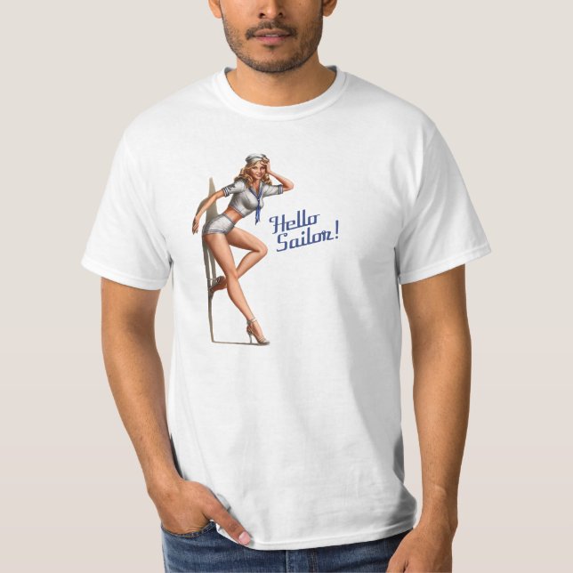 Hallo Sailor! Button Up Girl T - Shirt (Vorderseite)
