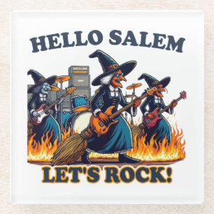Hallo Salem Massachusetts Hexenrockband Glasuntersetzer