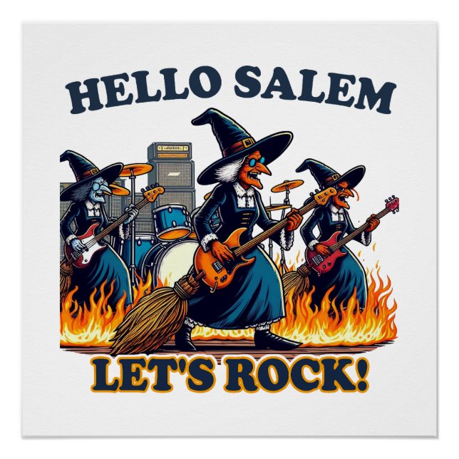 Hallo Salem Massachusetts Hexenrockband Poster (Vorderseite)