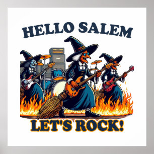 Hallo Salem Massachusetts Hexenrockband Poster