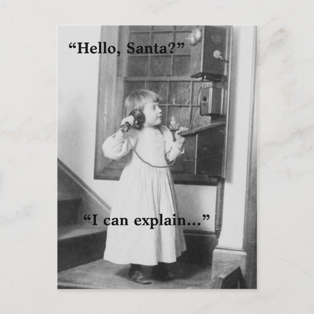 Hallo, Santa? -Postkarte Feiertagspostkarte (Vorderseite)