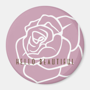 Hallo schön - Moderner Chic Floral Pink Rose Magnet