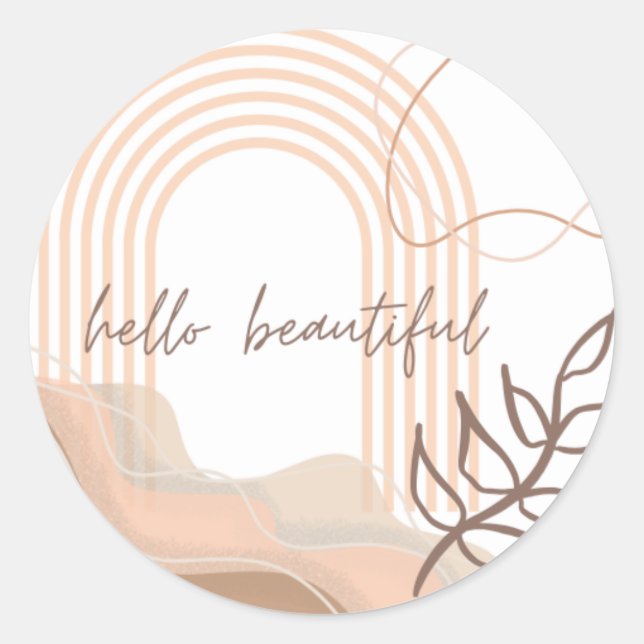 Hallo schöne abstrakte Vinyl Aufkleber (Vorderseite)