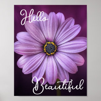 Hallo Schöne Lila Blume Poster