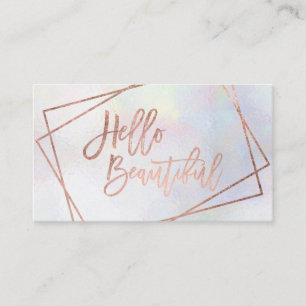 Hallo schöne Rose Gold Drehbuch geometrische Perle Visitenkarte
