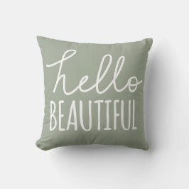 Hallo schöne Typografie-wunderliches Girly Grau Kissen