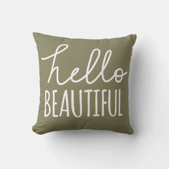 Hallo schöne Typografie wunderliches Girly Kissen (Vorderseite)