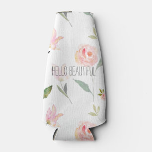 Hallo schönes Aquarell mit Blumen Flaschenkühler