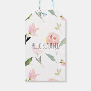 Hallo schönes Aquarell mit Blumen Geschenkanhänger