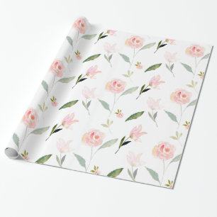Hallo schönes Aquarell mit Blumen Geschenkpapier