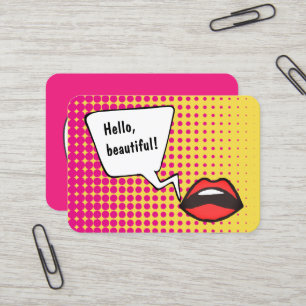 Hallo Schönheit! Große Pop-Art-Visitenkarte Visitenkarte