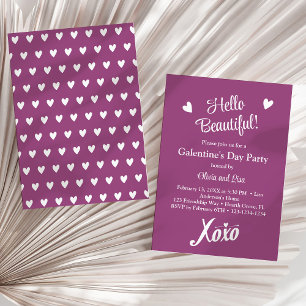 Hallo Schönheit! Magische Purple XOXO Mädchenparty Einladung