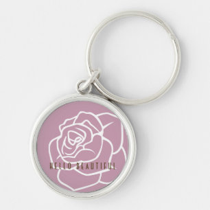 Hallo Schönheit - Moderne Chic Florale Pinke Rose Schlüsselanhänger