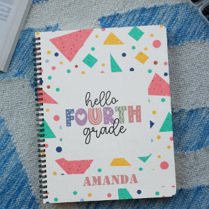 Hallo Schule Grade farbenfrohe geometrische indivi Notizblock