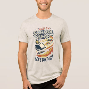 Hallo Schullehrer Zurück zur Schule-Shirt Tri-Blend Shirt