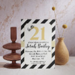 Hallo Schwarz und Gold Glitzer Geburtstag Einladun Einladung<br><div class="desc">Hallo Schwarz und Gold Glitzer Geburtstag Einladung</div>