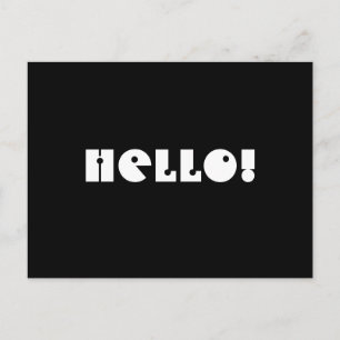 Hallo ! Schwarz und Weiß. Gestaltet Postkarte
